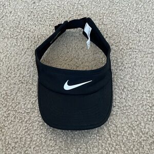Nike Women's Aerobill Featherlite Dri-Fit Visor Black w/ White Swoosh 899656-010